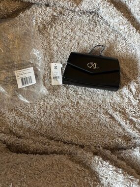 Christian Lacroix Black Mini Wallet Crossbody with Gold Logo